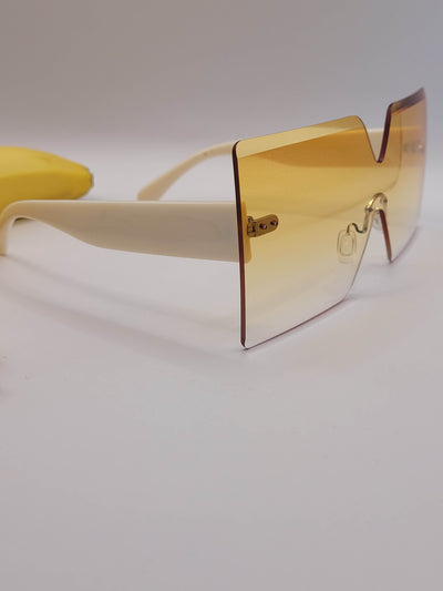 Unisex Retro Banana Yellow Colored Fashion Sunglasses