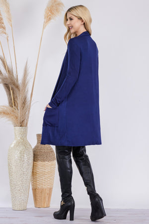 Celeste Full Size Open Front Cardigan with Pockets (S-3XL)