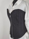 Sexy Corset With Zipper and Modesty Panel