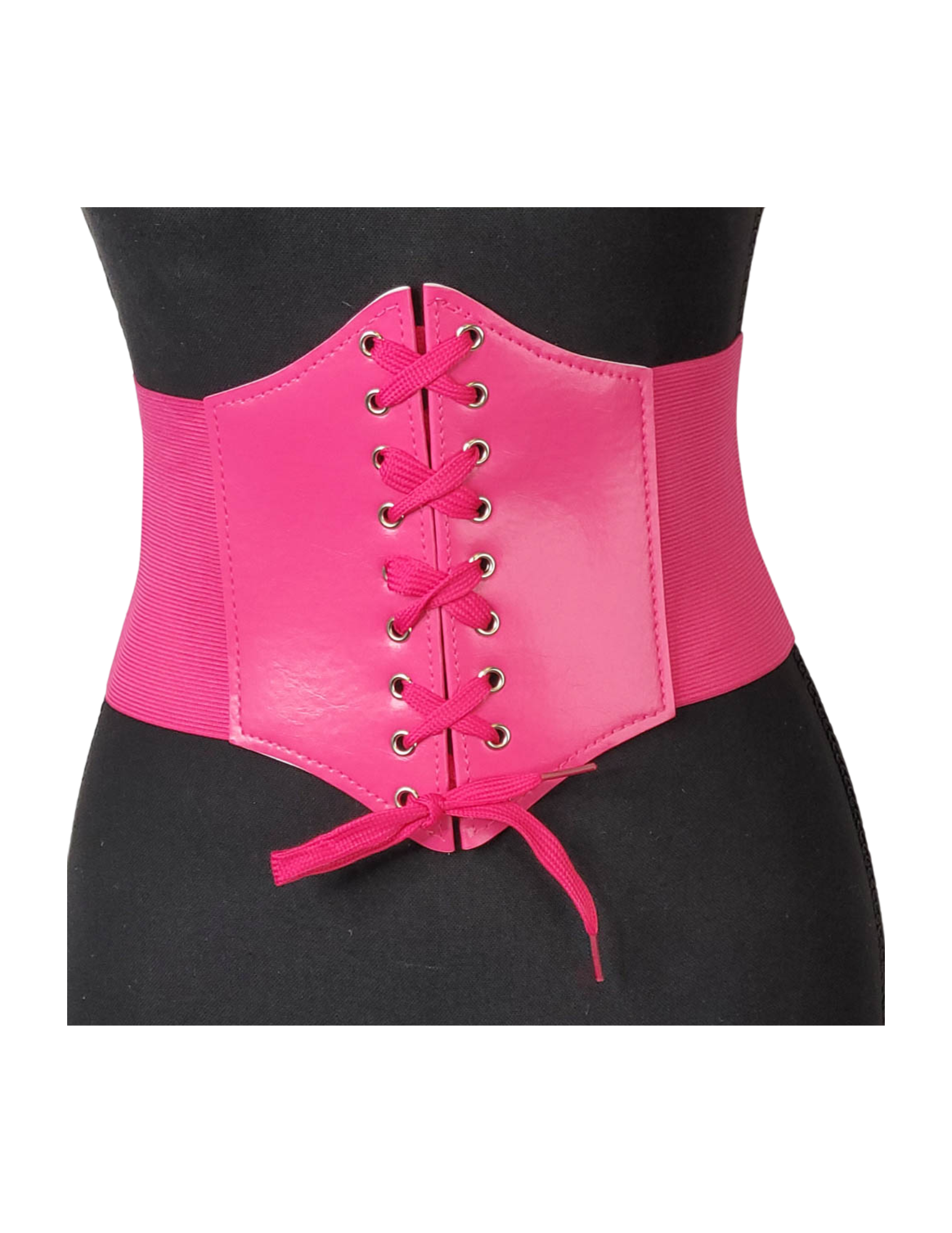 Pink Leather Lace Up Corset Belt | Linda Clay Pink Leather Lace Up Corset Belt | Linda Clay