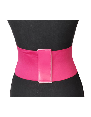 Pink Leather Lace Up Corset Belt | Linda Clay