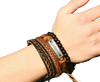 Positive Affirmation "Believe" Stacked Leather Woven Bracelets