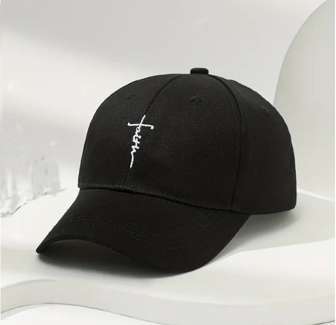 Faith Cross Embroidered Adjustable Unisex Baseball Cap