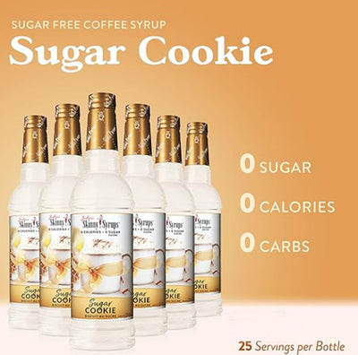 Jordan's Skinny Mixes Syrups Sugar Free Sugar Cookie Syrup w/ Golden Pump Syrup Dispenser