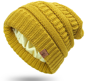 LCF GIK (God Is King) Slouchy Style Satin Lined Winter Beanies- Created for Natural and Curly Hair