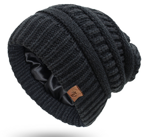 LCF GIK (God Is King) Slouchy Style Satin Lined Winter Beanies- Created for Natural and Curly Hair