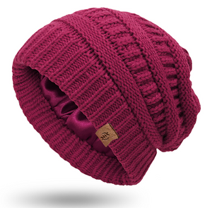 LCF GIK (God Is King) Slouchy Style Satin Lined Winter Beanies- Created for Natural and Curly Hair