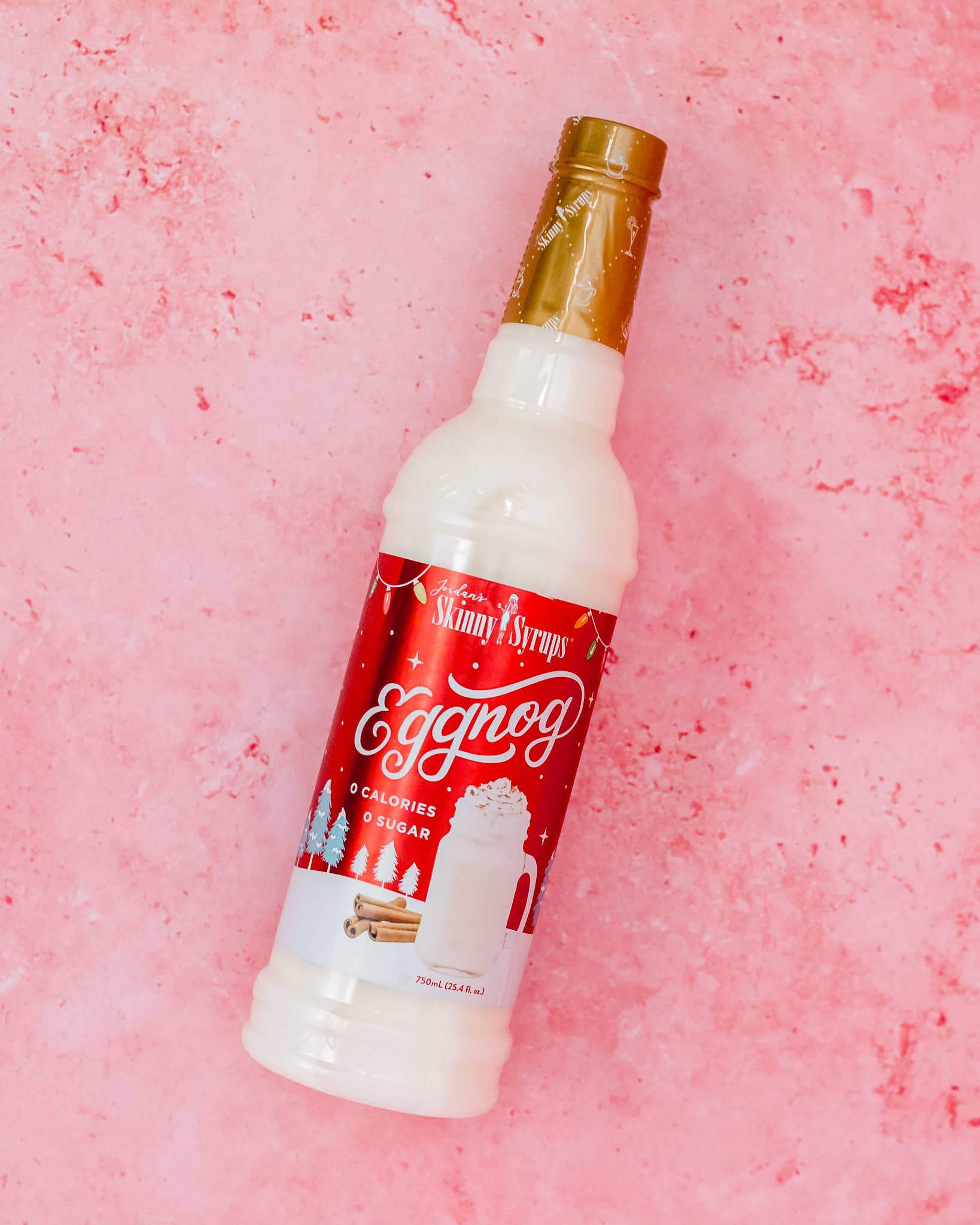 Jordan's Skinny Syrup Mix Sugar Free Eggnog Syrup with Gold Syrup Pump Dispenser