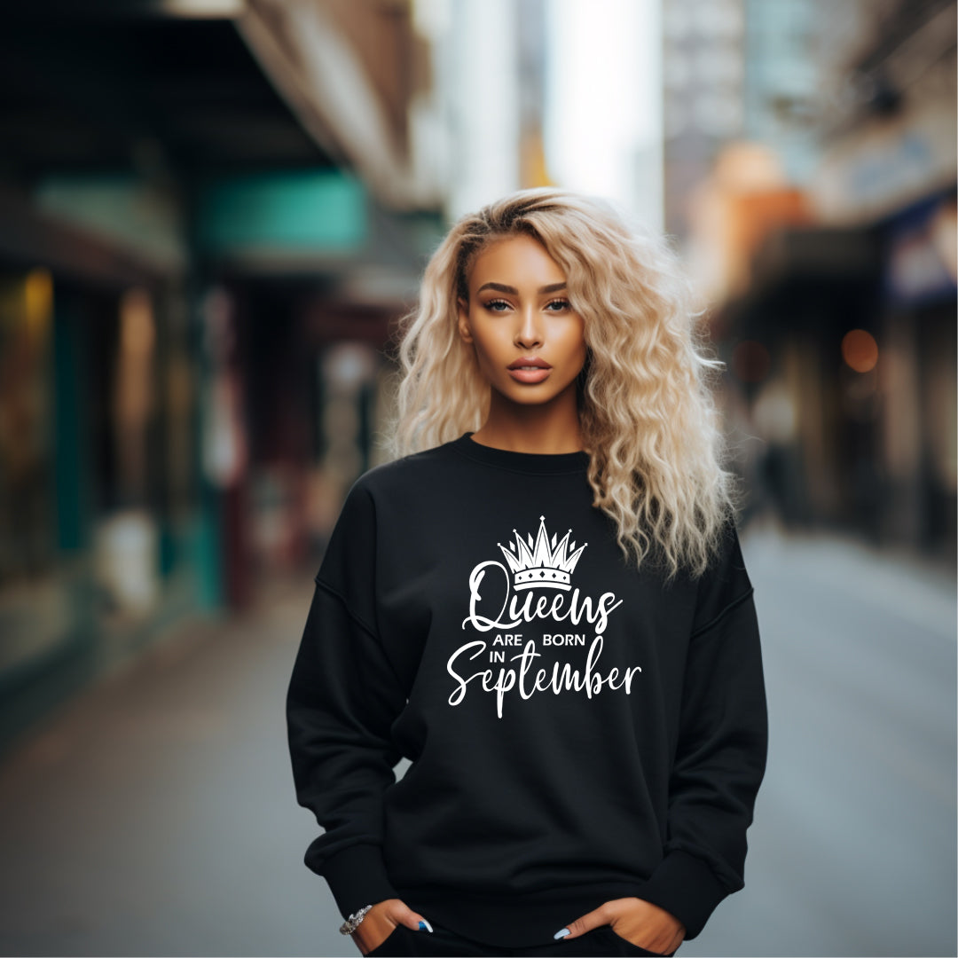 Queens Are born in September Unisex Premium Sweatshirt