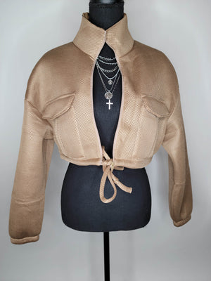 Mesh Crop Puffer Jacket | Linda Clay