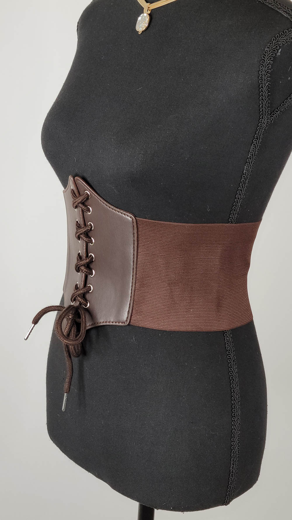 Leather Corset Belt Underbust, Custom Made Corset, Plus Size Corset  Vintage, Renaissance Corset Belt, Brown Corset 