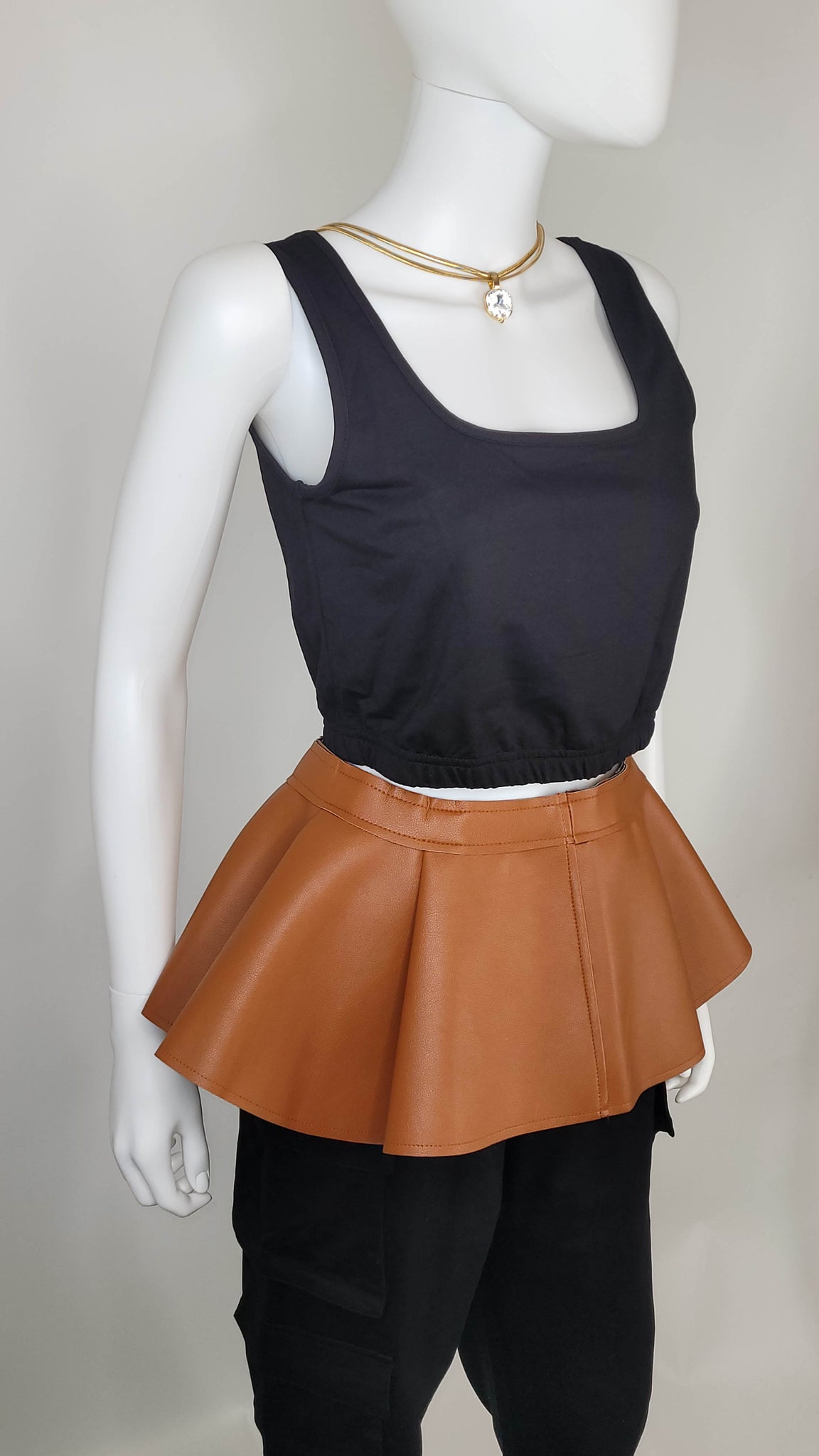 Peplum Corset Belt With Adjustable Tie Closure