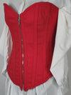 Sexy Red Corset With Zipper and Modesty Panel