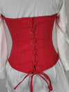 Sexy Red Corset With Zipper and Modesty Panel