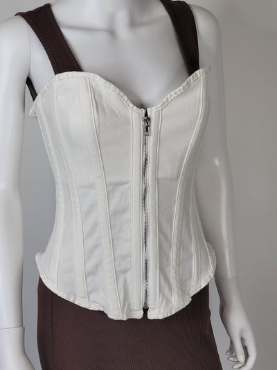 Sexy Corset With Zipper and Modesty Panel