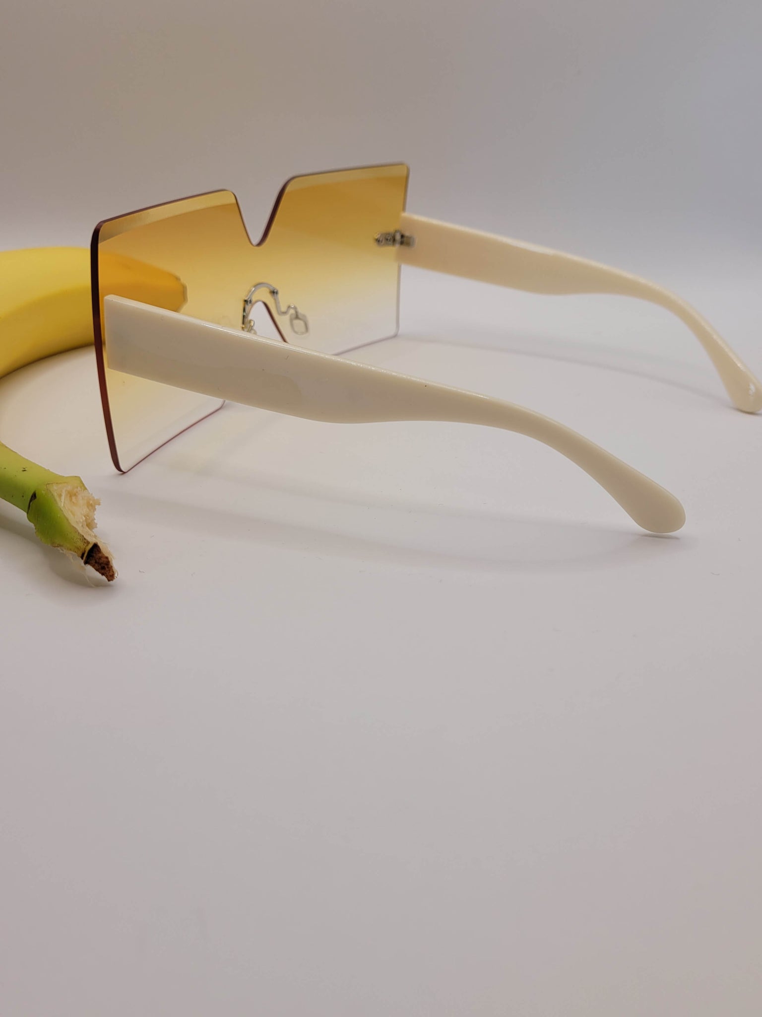 Unisex Retro Banana Yellow Colored Fashion Sunglasses