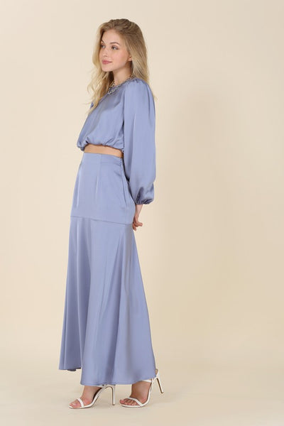 Dressed up Satin Two-Piece Mermaid Dress Set