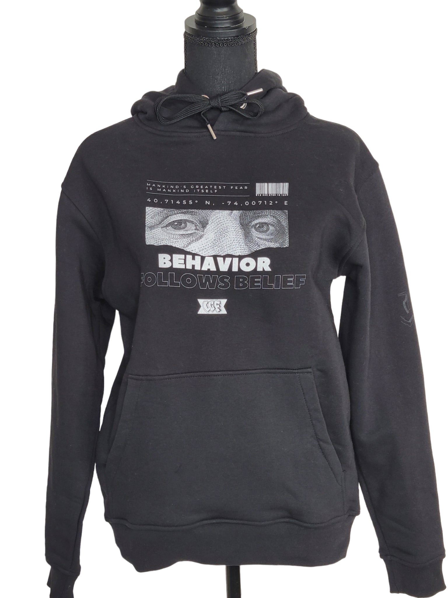 Unisex Behavior Follows Belief Premium Eco Black Hoodie