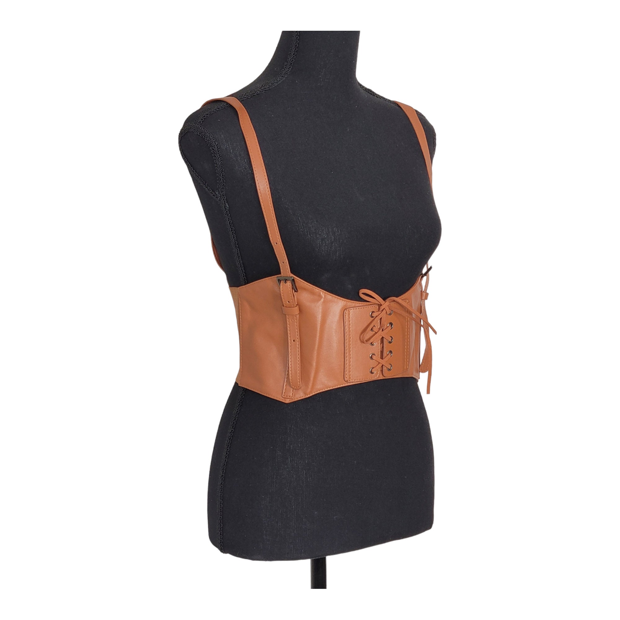 Women's Retro Underbust Suspender Corset Belt – PU Leather Harness & Sweater Belt