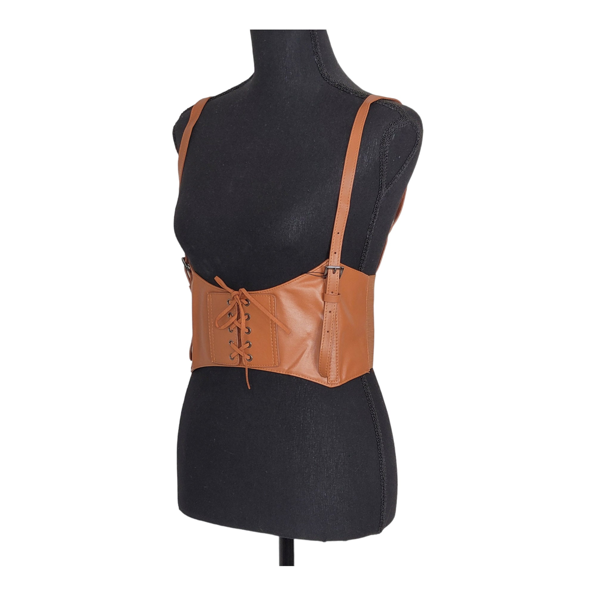 Women's Retro Underbust Suspender Corset Belt – PU Leather Harness & Sweater Belt