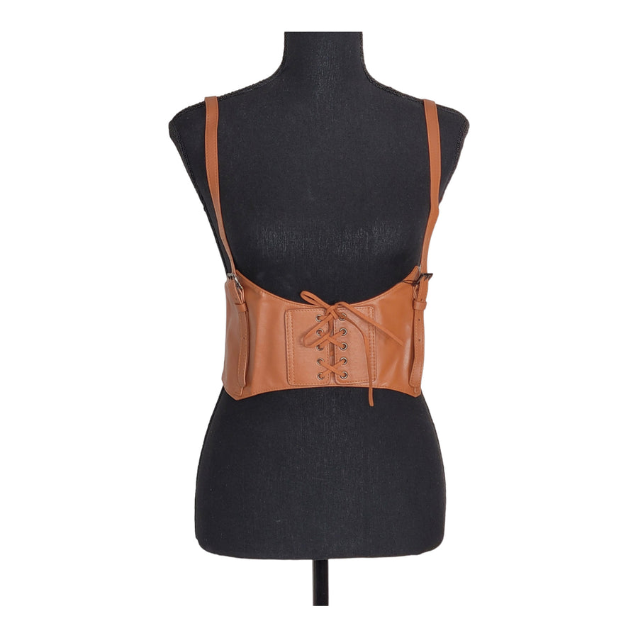 PLUS SIZE Tagged Brown Corset Belt - Linda Clay Fashions & Accessories