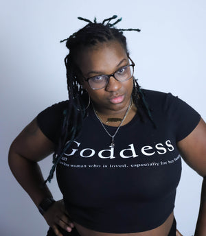 Goddess Print Crop Top Tee Shirt | Linda Clay