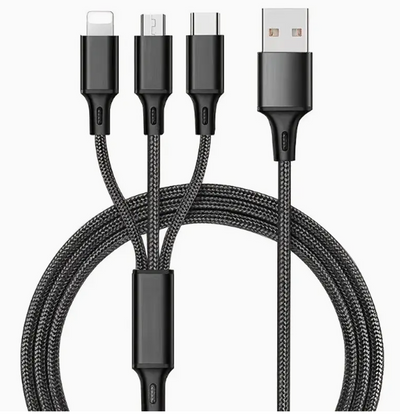 UNIVERSAL 3 in 1 FAST PHONE CHARGING CORD ADAPTER