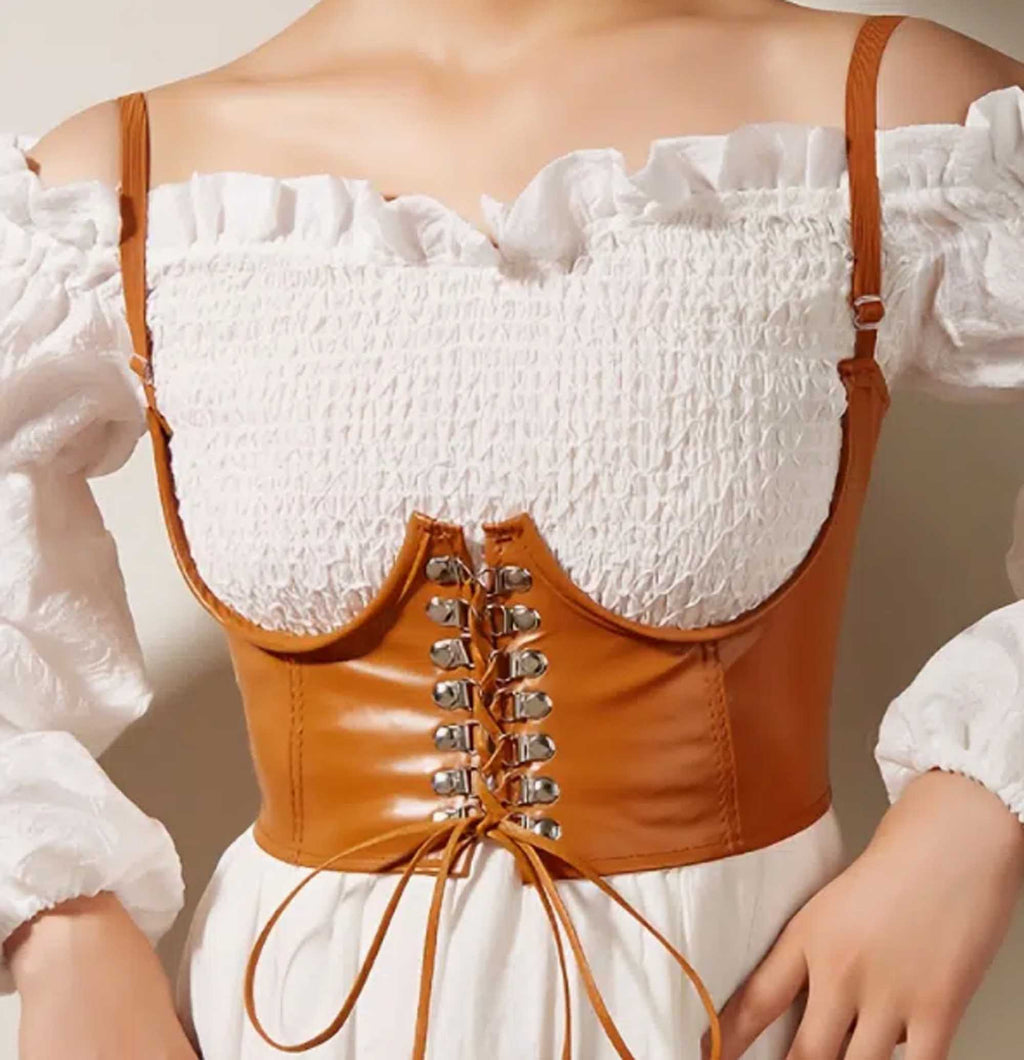 Palomino Brown Push Up Bustier Corset