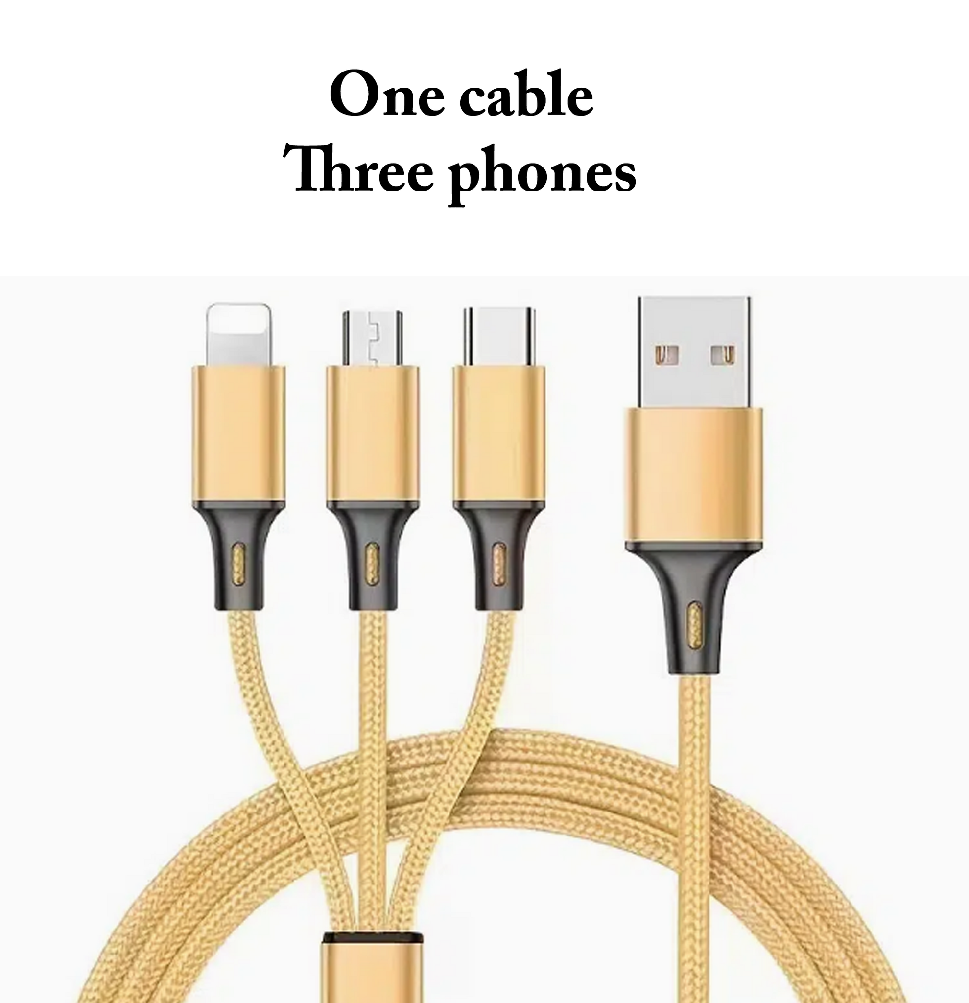 UNIVERSAL 3 in 1 FAST PHONE CHARGING CORD ADAPTER