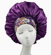 Women Satin Bonnet for Sleeping with Floral Bands