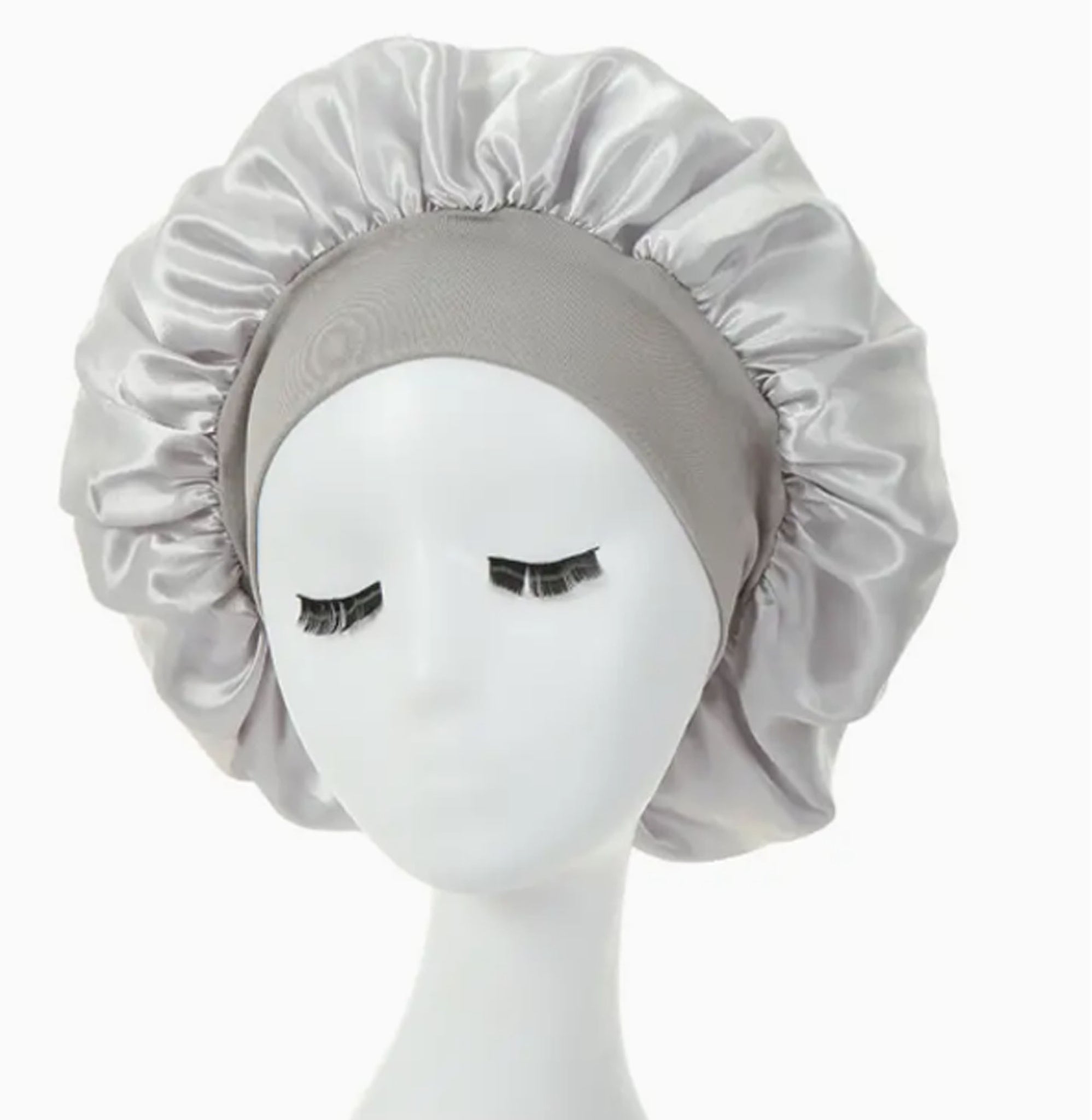 Fashionable Wide Band Satin Night Cap Bonnet