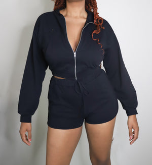 Terry Zip Up Hoodie Lounge Set | Linda Clay