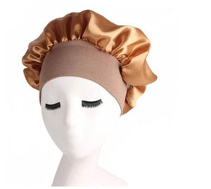 Fashionable Wide Band Satin Night Cap Bonnet