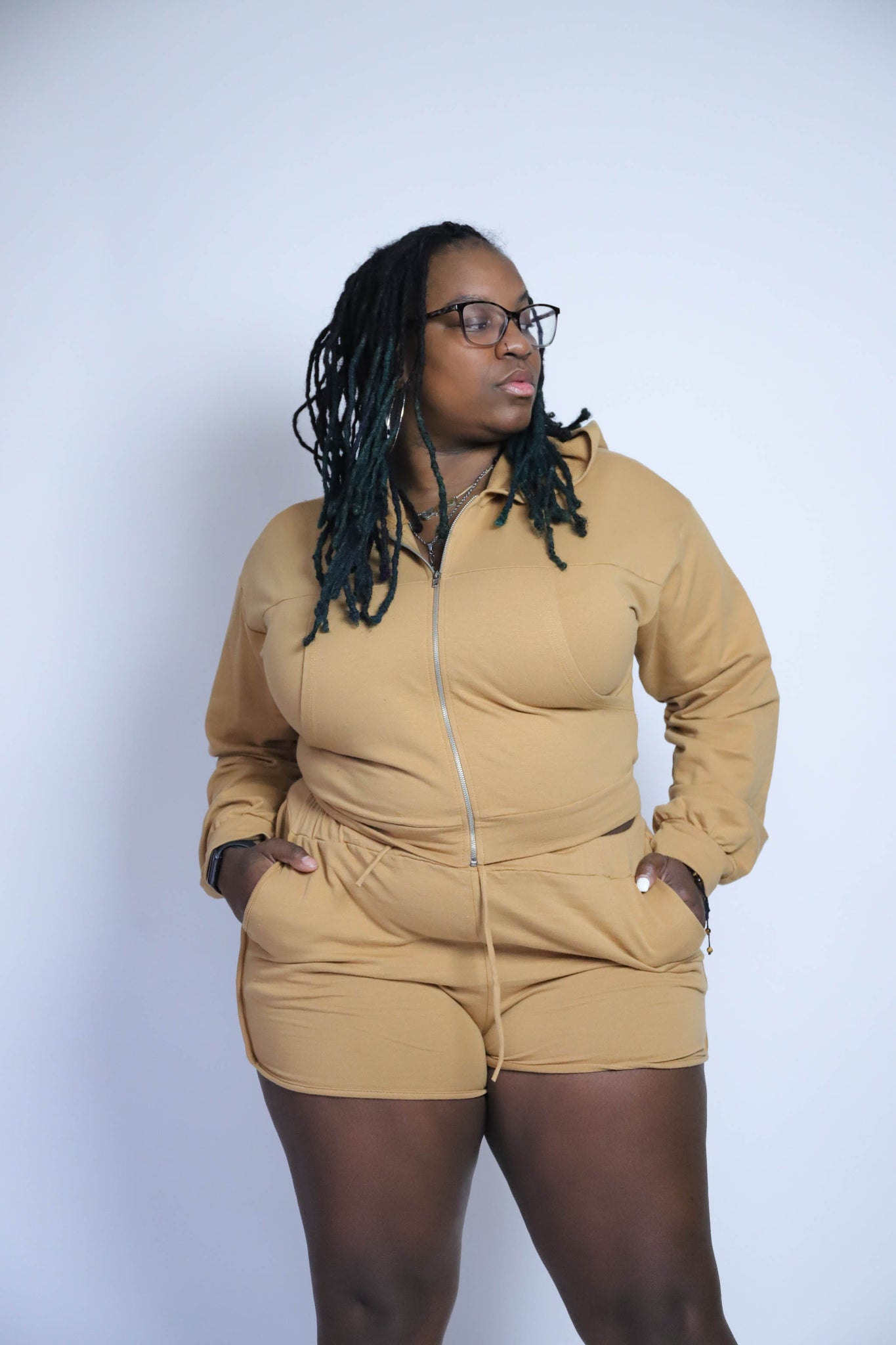 Terry Zip Up Hoodie Lounge Set | Linda Clay