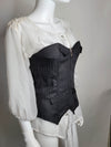 Retro Sexy Black Pinstripe Corset Strapless Sweetheart Neckline Suit for Women