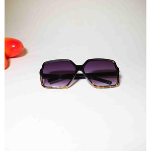 Women's Black Leopard Oversized Sunglasses