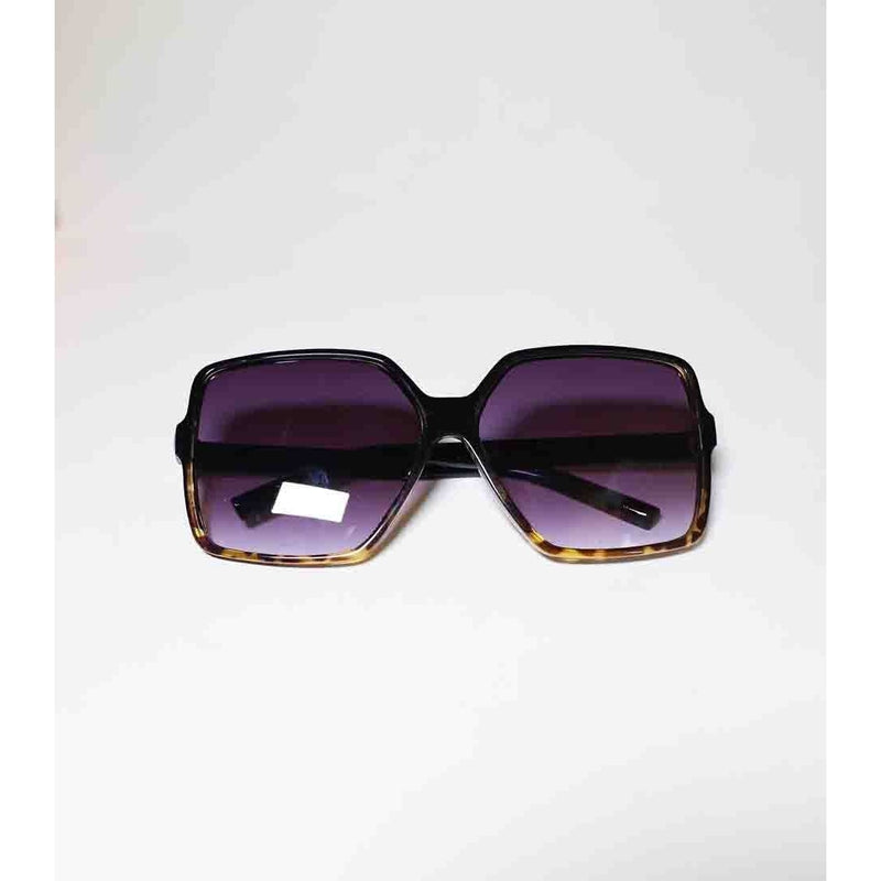 Women's Black Leopard Oversized Sunglasses