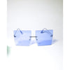 Sky Blue Rimless Colored Sunglasses | Linda Clay