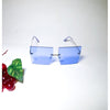 Sky Blue Rimless Colored Sunglasses | Linda Clay