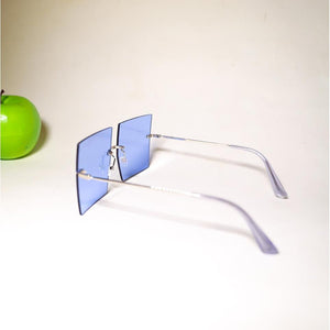 Sky Blue Rimless Colored Sunglasses | Linda Clay