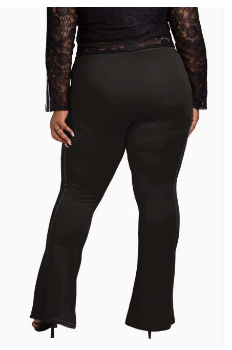 Poetic Justice Women's Thick-N-Curvy Plus Size High Rise Fitted Flare Pant