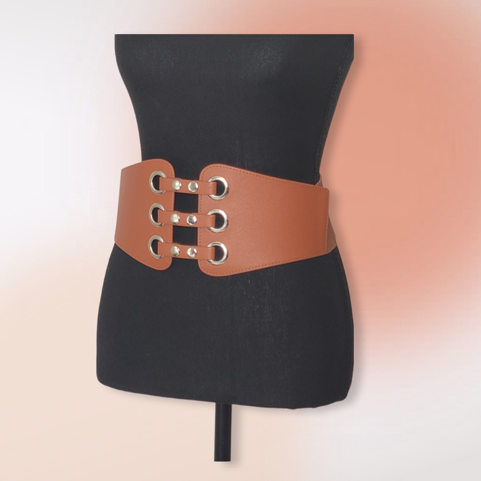 Women's Vintage High-Grade leather Elastic Waist Band Corset Belt