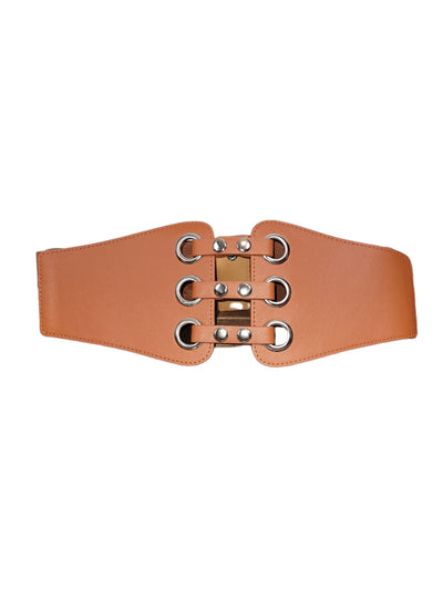 Women's Vintage High-Grade leather Elastic Waist Band Corset Belt