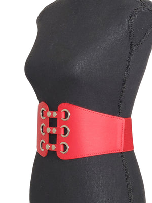 Women's Vintage High-Grade leather Elastic Waist Band Corset Belt
