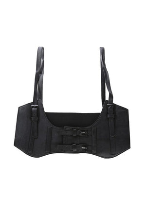 Vegan Leather Gladiator Black Corset Belt