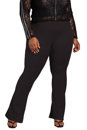 Poetic Justice Women's Thick-N-Curvy Plus Size High Rise Fitted Flare Pant