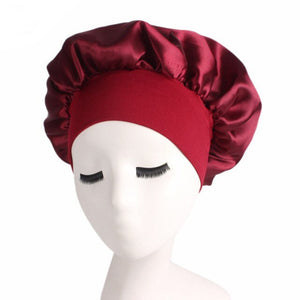 Fashionable Wide Band Satin Night Cap Bonnet