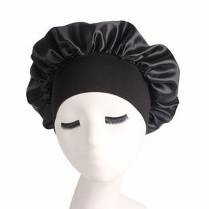 Fashionable Wide Band Satin Night Cap Bonnet