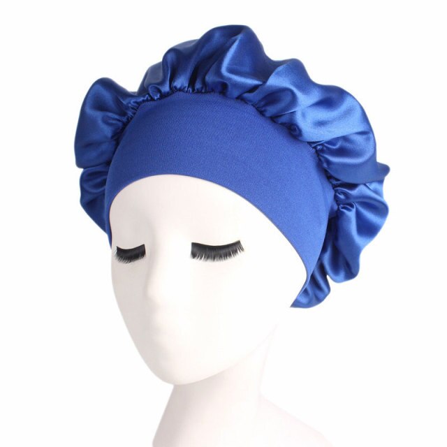 Fashionable Wide Band Satin Night Cap Bonnet