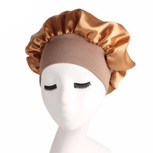 Fashionable Wide Band Satin Night Cap Bonnet